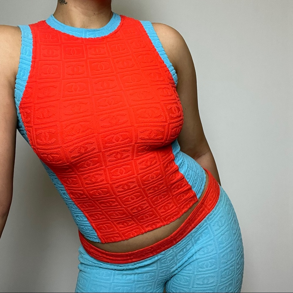 SOLD Chanel Spring/Summer 2002 Sport Terrycloth Logo Tank Top